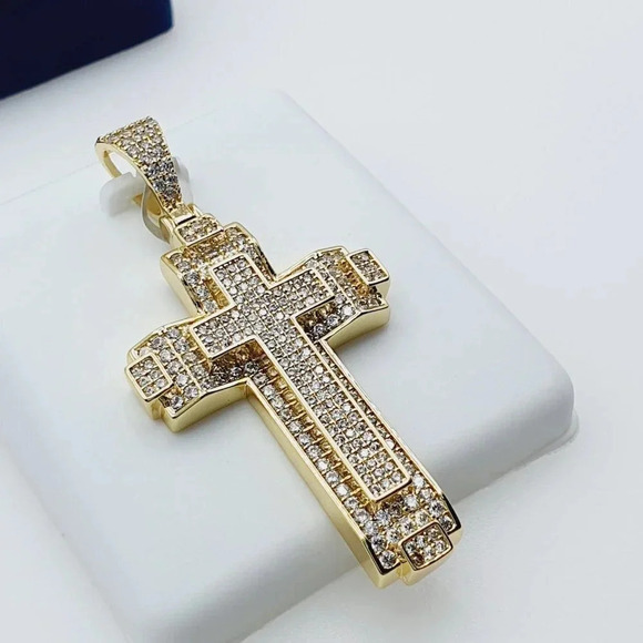 14K Gold Plated Cubic Zircon Pendant, EVBRS509 - Picture 8 of 10